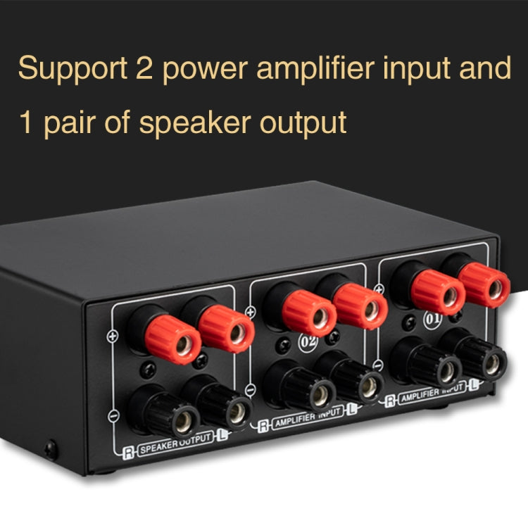 B051 Amplificador de potencia de 2 entradas y 1 salida y conmutador de selección de altavoz Salida con ajuste de volumen 2 amplificadores de potencia Conmutador de audio Comparador de distribución de interruptores, B051