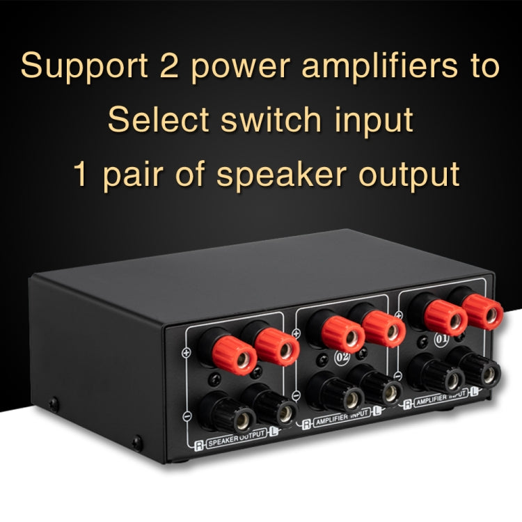 B051 Amplificador de potencia de 2 entradas y 1 salida y conmutador de selección de altavoz Salida con ajuste de volumen 2 amplificadores de potencia Conmutador de audio Comparador de distribución de interruptores, B051