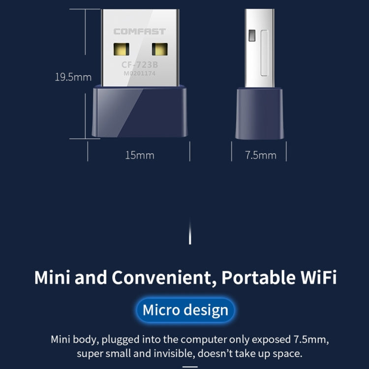 COMFAST CF-723B Mini 2 en 1 USB Bluetooth WiFi Adaptador 150Mbps Receptor de tarjeta de red inalámbrica, CF-723B