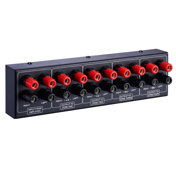 Distribuidor de altavoces de sonido con amplificador de 1 entrada y 4 salidas, fuente de sonido de 4 áreas, panel de distribución de señal, entrada de audio única, 300 W por canal, B030