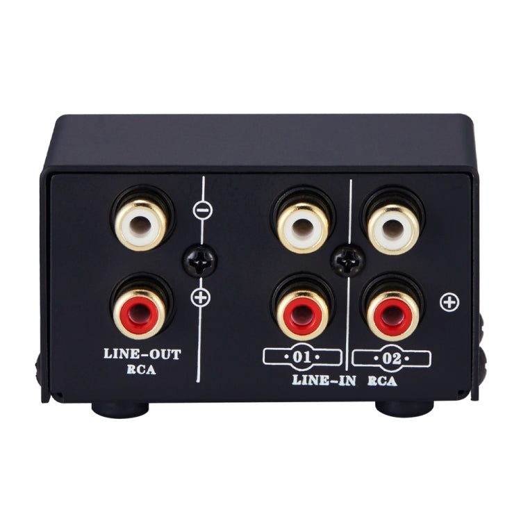 B101 2 en 1 salida (1 entrada 2 salida) Conmutador de selección de señal de fuente de audio Altavoz de computadora RCA Conmutador de fuente de audio sin pérdidas, B101