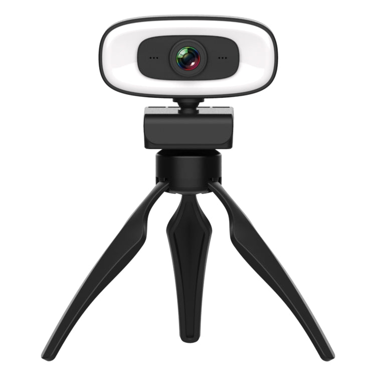 C10 2K HD sin distorsión, rotación de 360 grados, luz de relleno de tres velocidades, cámara web con unidad libre USB, micrófono integrado con sonido más claro