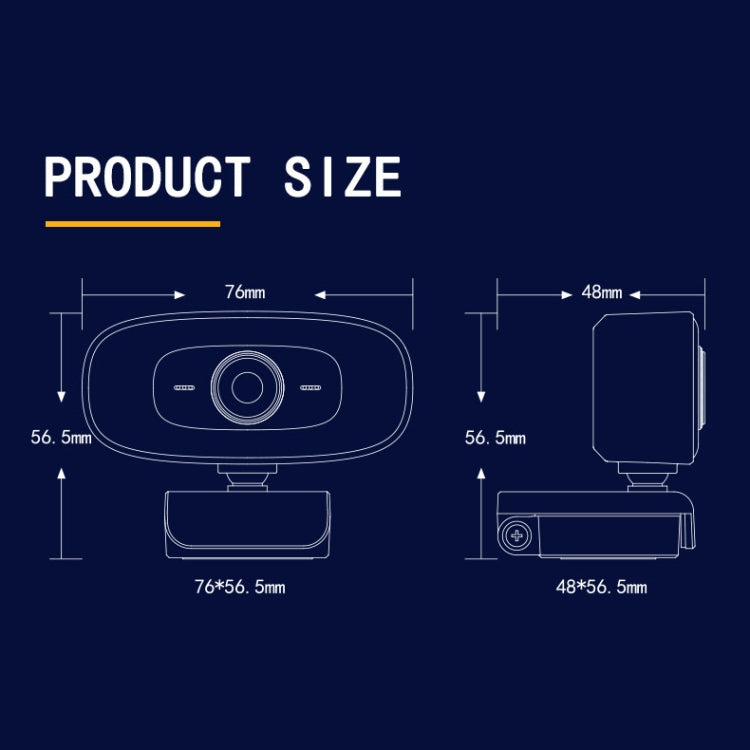 C10 2K HD sin distorsión, rotación de 360 grados, luz de relleno de tres velocidades, cámara web con unidad libre USB, micrófono integrado con sonido más claro