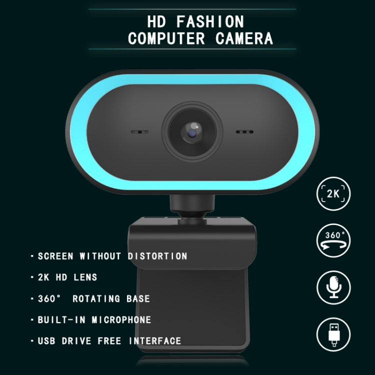 C11 2K Calidad de imagen HD Sin distorsión 360 grados Rotación Micrófono incorporado Cámaras web claras con trípode