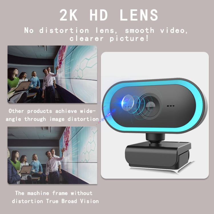 C11 2K Calidad de imagen HD Sin distorsión 360 grados Rotación Micrófono incorporado Cámaras web claras con trípode
