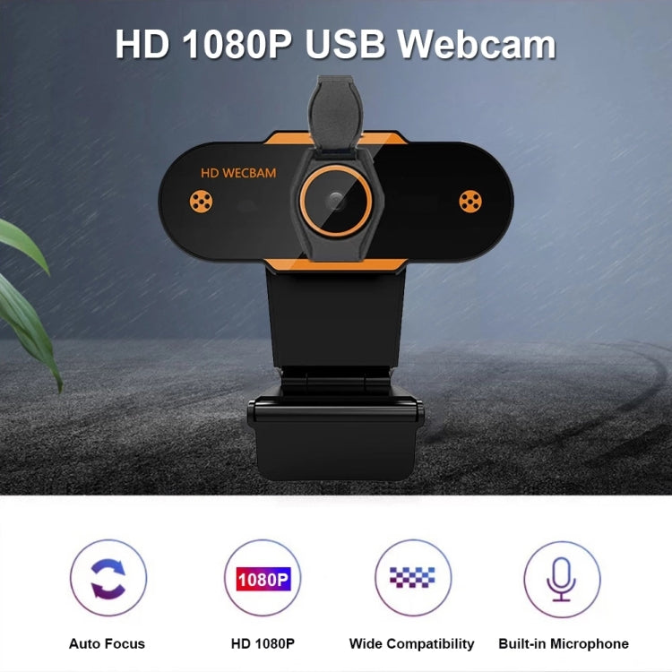 312 1080P HD USB 2.0 PC Cámara de escritorio Cámara web con micrófono, Longitud del cable: aproximadamente 1,3 m, Regular, with Tripod, Anti-peep