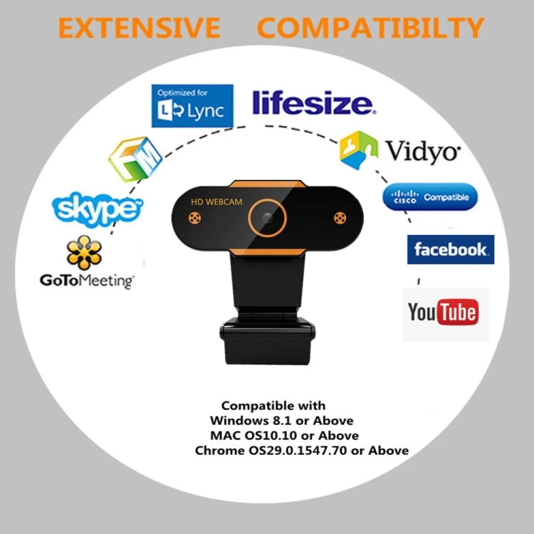 312 1080P HD USB 2.0 PC Cámara de escritorio Cámara web con micrófono, Longitud del cable: aproximadamente 1,3 m, Regular, with Tripod, Anti-peep