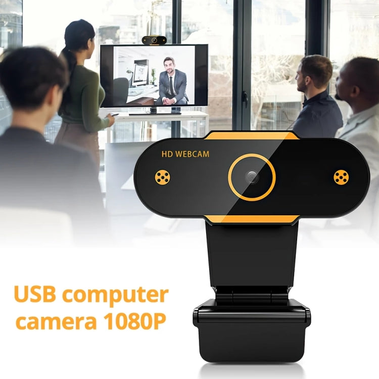 312 1080P HD USB 2.0 PC Cámara de escritorio Cámara web con micrófono, Longitud del cable: aproximadamente 1,3 m, Regular, with Tripod, Anti-peep