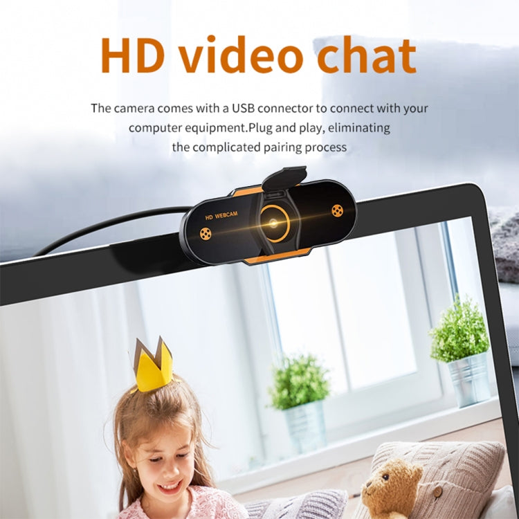 312 1080P HD USB 2.0 PC Cámara de escritorio Cámara web con micrófono, Longitud del cable: aproximadamente 1,3 m, Regular, with Tripod, Anti-peep