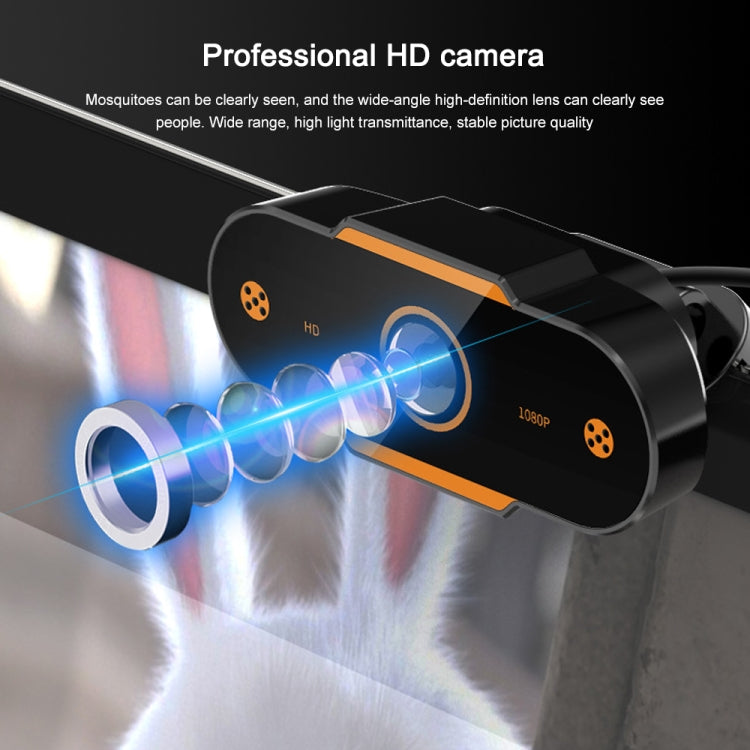 312 1080P HD USB 2.0 PC Cámara de escritorio Cámara web con micrófono, Longitud del cable: aproximadamente 1,3 m, Regular, with Tripod, Anti-peep