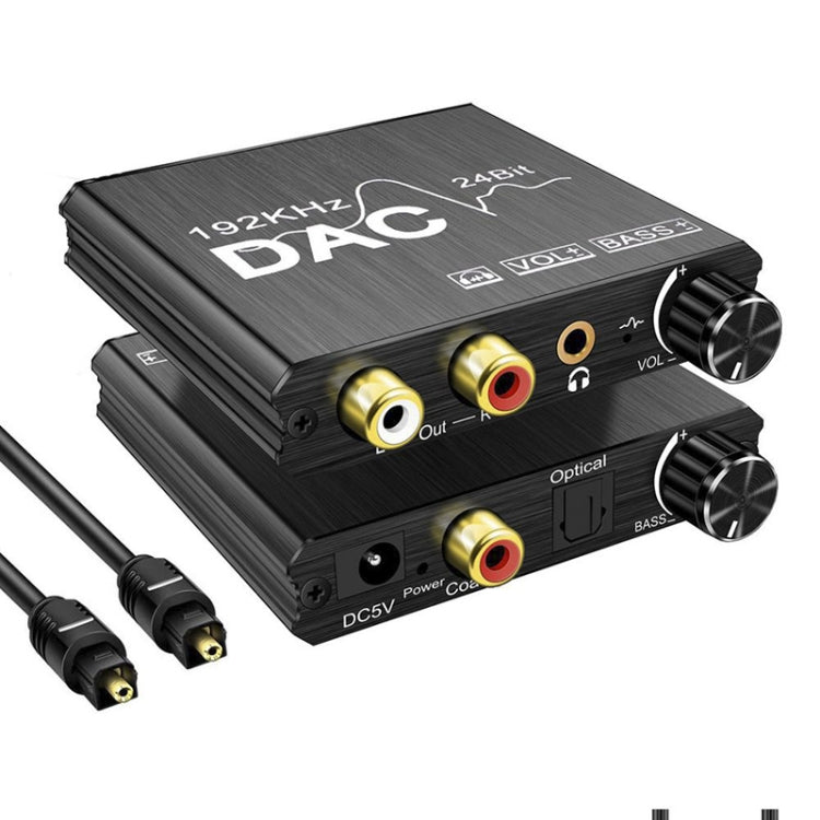 Convertidor de audio digital a analógico Extractor estéreo Amplificador DAC Óptico SPDIF 192Khz 24Bit