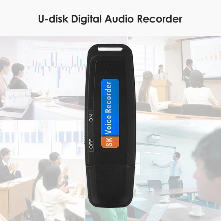SK001 Profesional Recargable U-Disk Portátil USB Digital Audio Voice Recorder Pen Soporte Tarjeta TF Hasta 32GB Dictáfono Flash Drive, 32GB