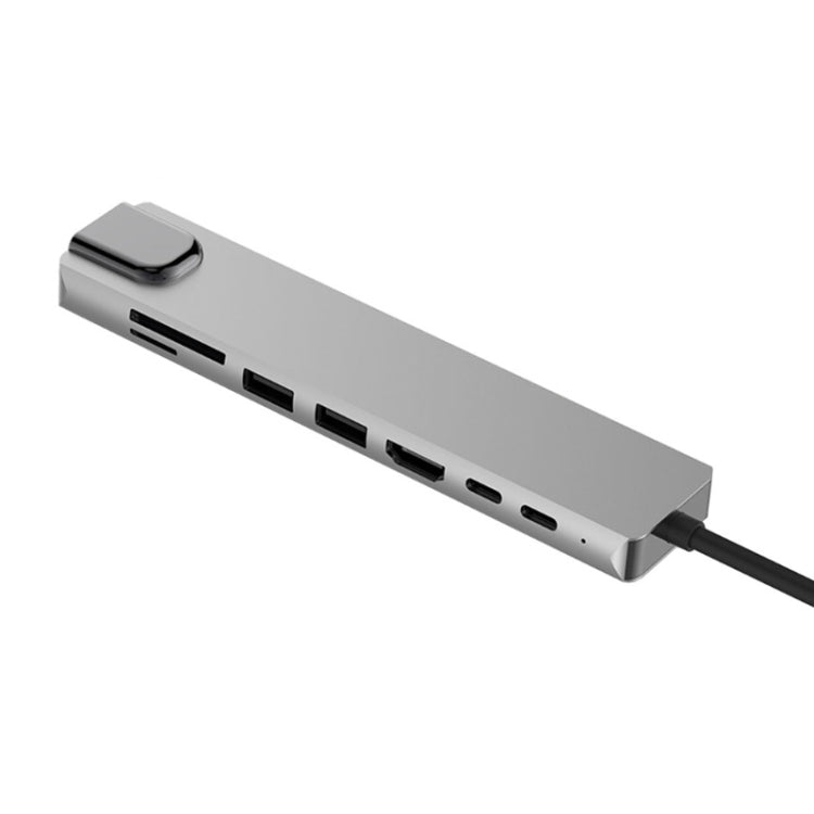 Aleación de aluminio 8 en 1 Multi HD USB 3,0 USB-C Hub adaptador de carga SD PD y TF RJ45 adaptador de lector de tarjetas para MacBook Pro Air