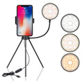 NS-08 maquillaje en vivo Selfie anillo de luz de relleno fotografía LED regulable lámpara de anillo con soporte de trípode para teléfono