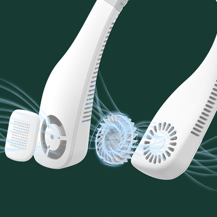 Mini ventilador de cuello USB manos libres - Diseño de auriculares portátil recargable Ventilador de banda para el cuello portátil, flujo de aire de 3 niveles, rotación libre de 360 grados Perfecto para deportes, oficina y exteriores