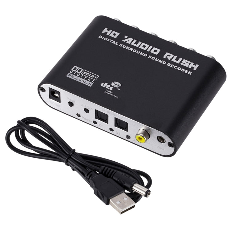 Decodificador de Audio SPDIF Coaxial a RCA DTS AC3, amplificador Digital óptico de 5.1 canales, convertidor analógico y amplificador de Audio HD