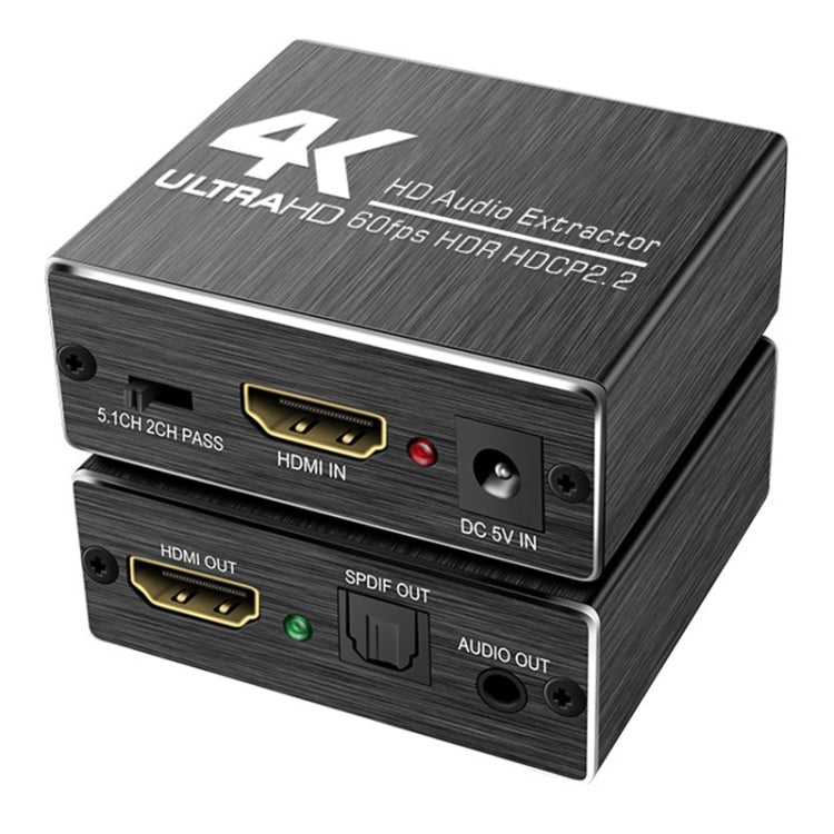 AY78V20 4K 60Hz HDMI 2,0 divisor de Audio 5,1 ARC HD-MI Extractor de Audio HDCP 2,2 HDR10 convertidor de Audio 4K HD-MI óptico TOSLINK SPDIF