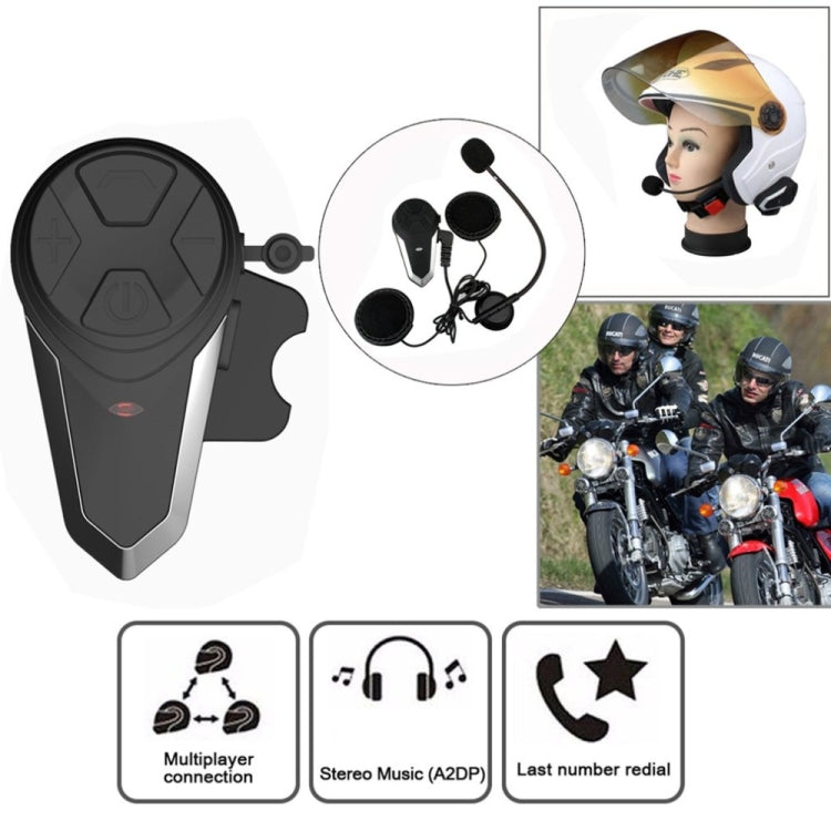 BT-S3 casco de motocicleta inalámbrico Bluetooth auricular impermeable manos libres interfono walkie talkie con Radio FM