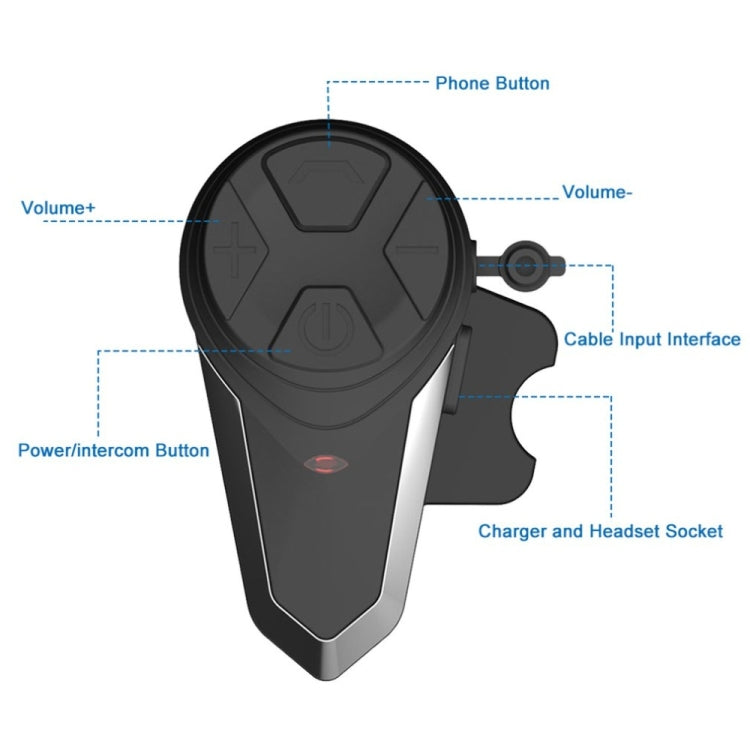 BT-S3 casco de motocicleta inalámbrico Bluetooth auricular impermeable manos libres interfono walkie talkie con Radio FM