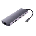 WS-11 8 en 1 Tipo-C a HDMI + VGA + SD + TF + RJ45 + PD + 2 x USB3.0 HUB Adaptador Convertidor