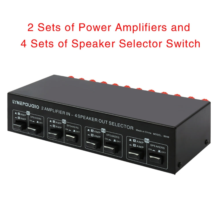 AMPLIFICADOR DE POTENCIA 2 en 4 salidas, conmutador de altavoz, comparador divisor, 300W por canal sin pérdida de calidad de sonido, B048