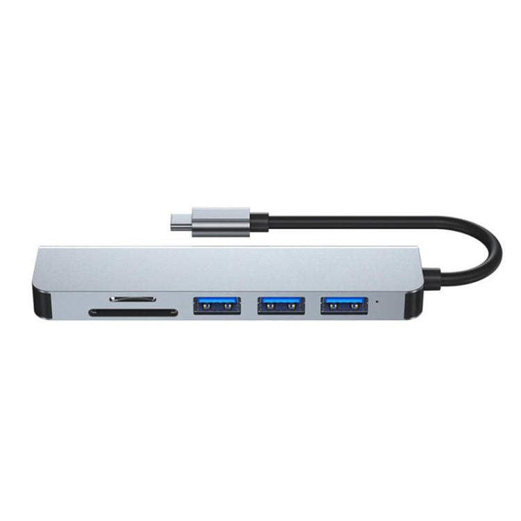 6 en 1 Tipo C a 3 x puertos USB + SD/TF + estación de acoplamiento HDMI