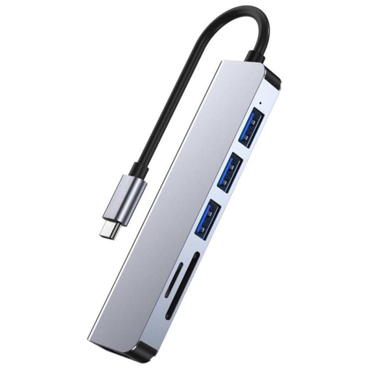 6 en 1 Tipo C a 3 x puertos USB + SD/TF + estación de acoplamiento HDMI