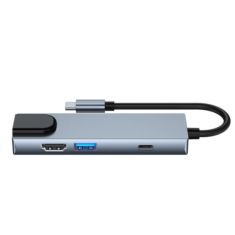 Adaptador 6 en 1 Tipo-C a HDMI + RJ45 + SD / TF + PD + HUB USB
