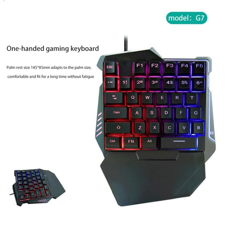 Teclado numérico USB de una mano G7 de 37 teclas con retroiluminación, longitud del cable: 1,8 m
