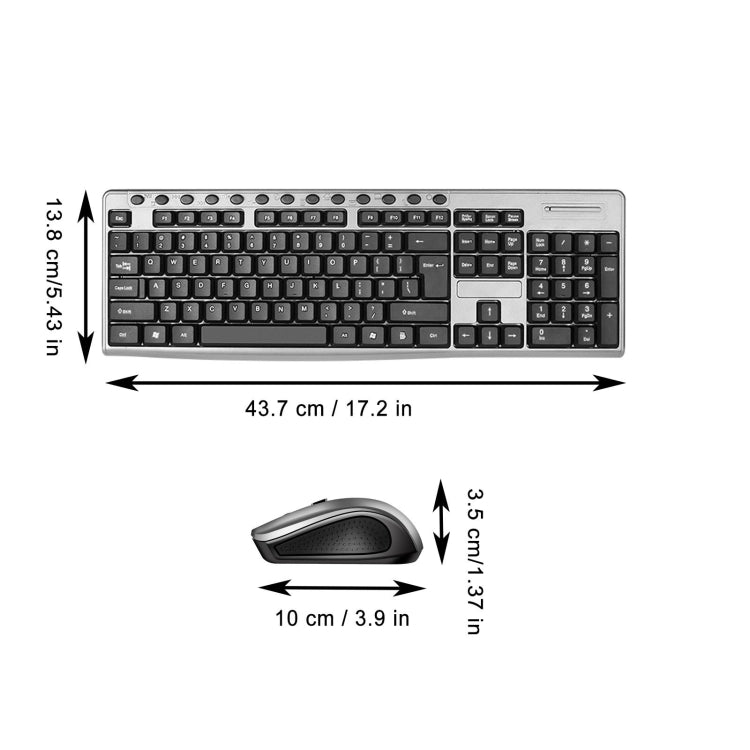 KB6600 Juego de teclado y mouse inalámbricos de 104 teclas 2.4G