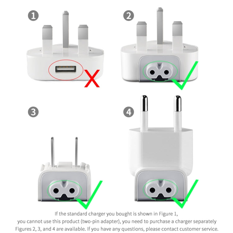 Adaptador de corriente XJ01 de 2 piezas para cargador iPad 10W 12W y cargador serie MacBook, enchufe de la UE, EU Plug