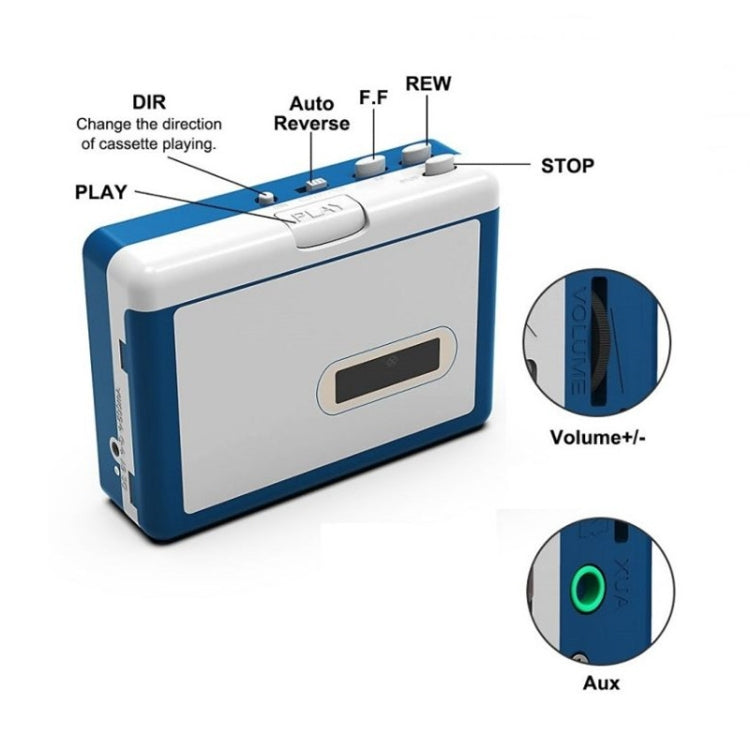 Ezcap 215 Reproductor de casete de cinta Bluetooth portátil Convertidor de audio MP3