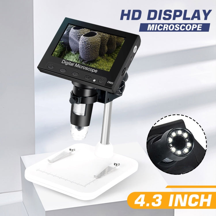Endoscopio microscopio digital LCD DM4 de 4,3 pulgadas con grabación y soporte, HD, 720P, zoom 1000X