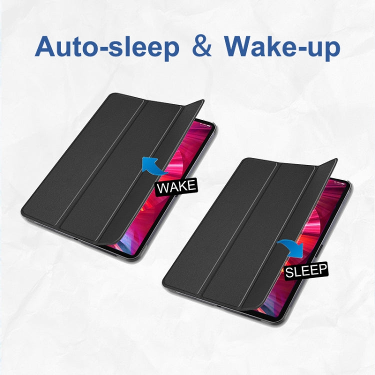 Funda ENKAY de 3 pliegues a prueba de golpes para PC, funda de cuero PU con textura Custer con soporte y función de reposo/activación para iPad Pro 11 2021/2020, For iPad Pro 11 2022 / 2021 / 2020