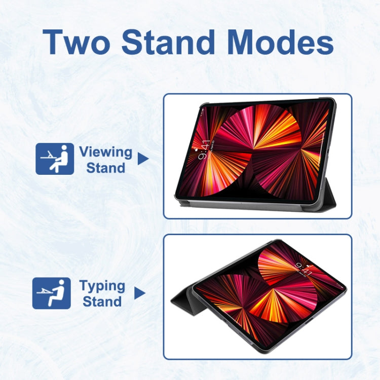 Funda ENKAY de 3 pliegues a prueba de golpes para PC, funda de cuero PU con textura Custer con soporte y función de reposo/activación para iPad Pro 11 2021/2020, For iPad Pro 11 2022 / 2021 / 2020