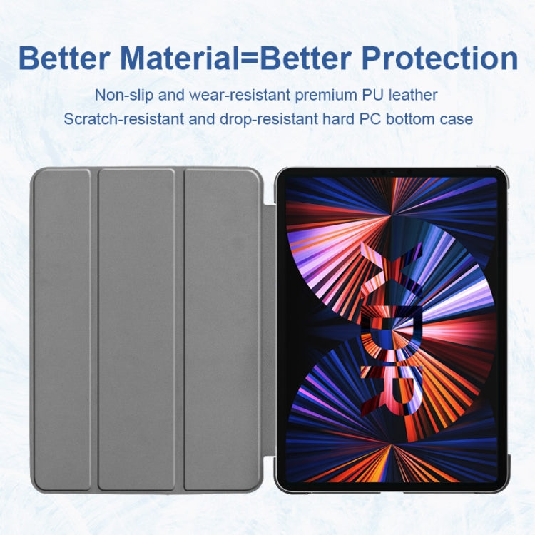 Funda ENKAY de 3 pliegues a prueba de golpes para PC, funda de cuero PU con textura Custer con soporte y función de reposo/activación para iPad Pro 11 2021/2020, For iPad Pro 11 2022 / 2021 / 2020