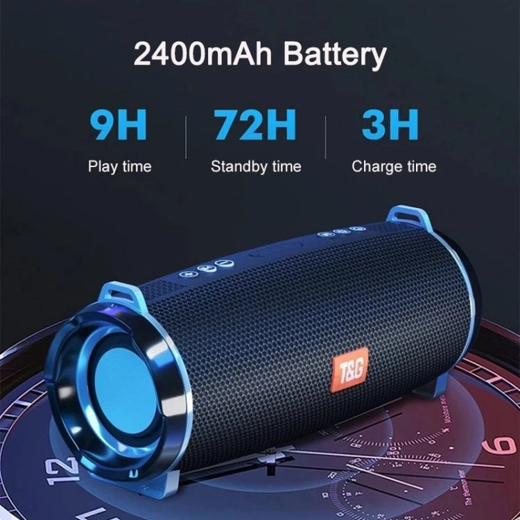 T&G TG192 LED Luz intermitente Bajo inalámbrico portátil Altavoz estéreo 3D Bluetooth, compatible con tarjeta FM / TF / USB