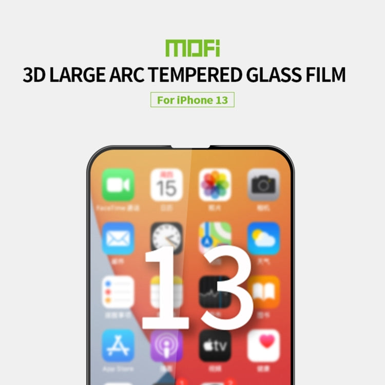 Película de vidrio templado de pantalla curva a prueba de explosiones MOFI 9H 3D, For iPhone 13 / 13 Pro, For iPhone 13 Pro Max, For iPhone 13 mini