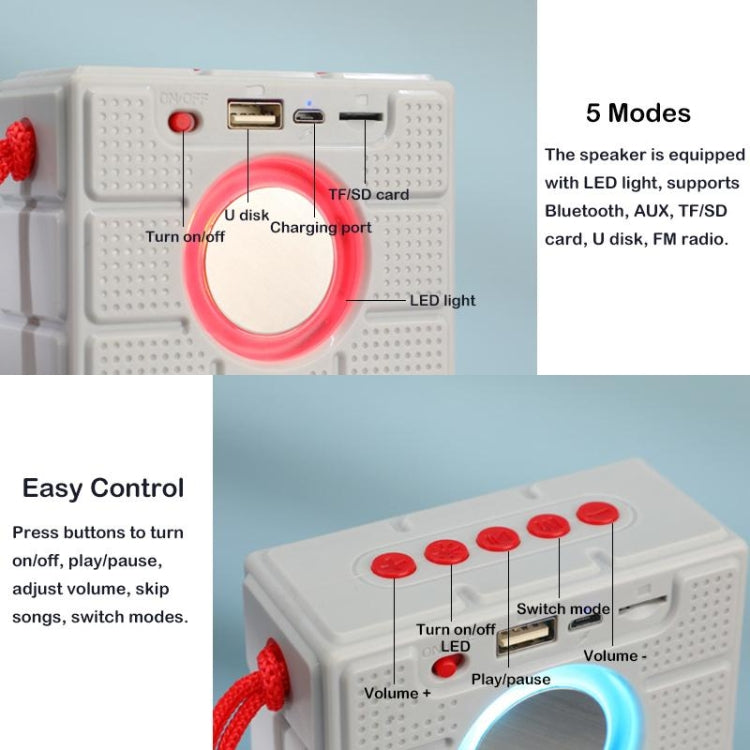 T&G TG311 Linterna LED Altavoz Bluetooth portátil, compatible con tarjeta TF / FM / disco AUX / U de 3,5 mm