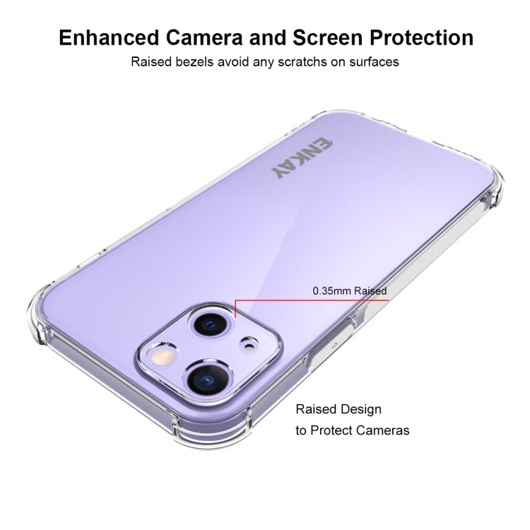 Hat-Prince ENKAY Clear TPU a prueba de golpes Soft Case Drop Protection Cover, For iPhone 13 mini, For iPhone 13, For iPhone 13 Pro, For iPhone 13 Pro Max