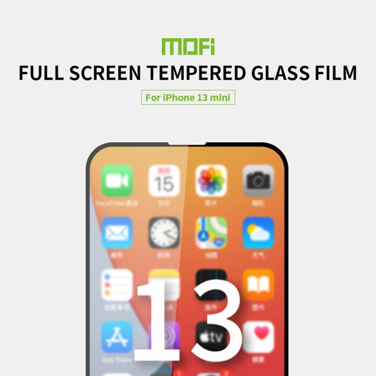 Película de vidrio templado de pantalla completa MOFI 9H 2.5D, For iPhone 13 mini, For iPhone 13 / 13 Pro, For iPhone 13 Pro Max