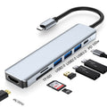 Estación de acoplamiento 7 en 1 HDMI+SD/TF+USB2.0x2+USB3.0+PD a HUB tipo C, 7 In 1 Station