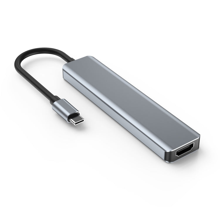 Estación de acoplamiento 7 en 1 HDMI+SD/TF+USB2.0x2+USB3.0+PD a HUB tipo C, 7 In 1 Station