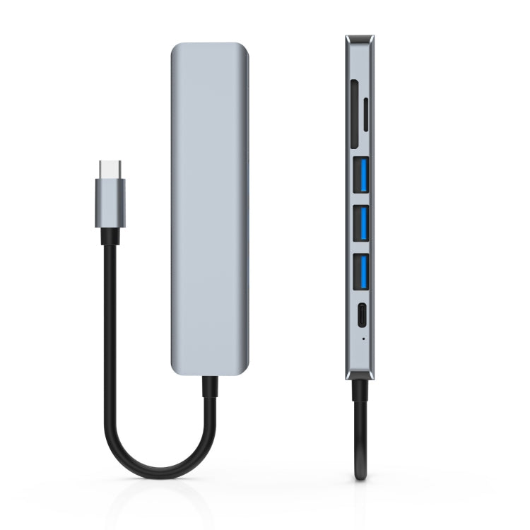 Estación de acoplamiento 7 en 1 HDMI+SD/TF+USB2.0x2+USB3.0+PD a HUB tipo C, 7 In 1 Station