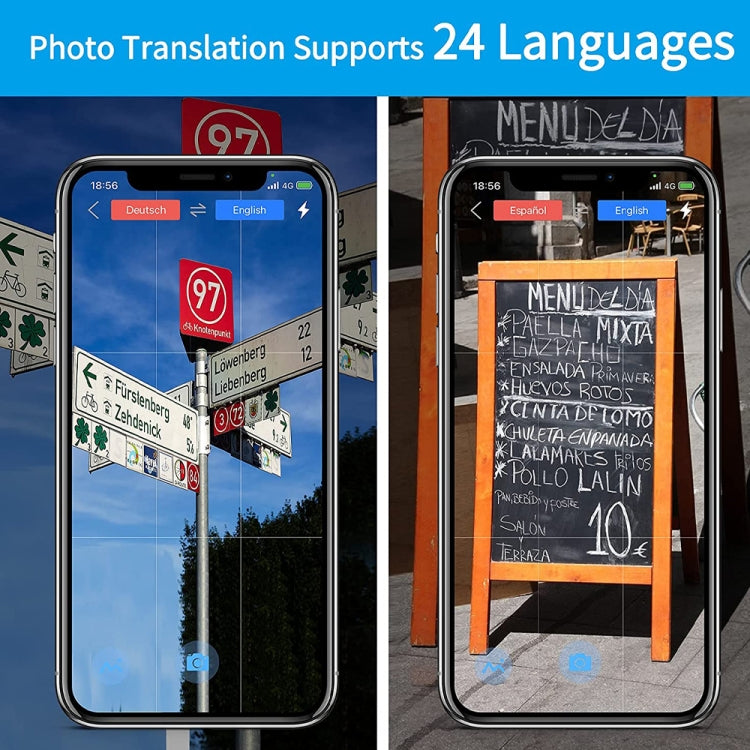 G6 Traductor de voz en tiempo real instantáneo portátil Traductor de varios idiomas Asistente de viaje personal, G6 Gray, G6 Black