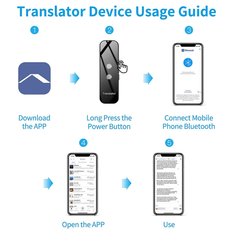 G6 Traductor de voz en tiempo real instantáneo portátil Traductor de varios idiomas Asistente de viaje personal, G6 Gray, G6 Black