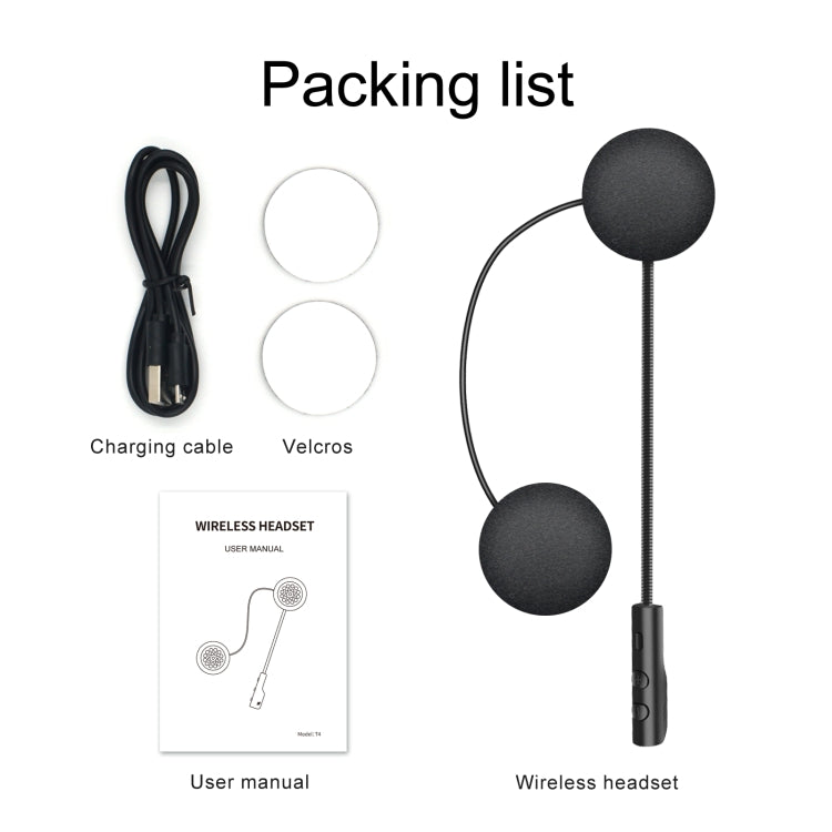 Auriculares Bluetooth para casco de motocicleta T4 BT 5.0 estéreo que se conectan automáticamente para admitir SIRI, T4