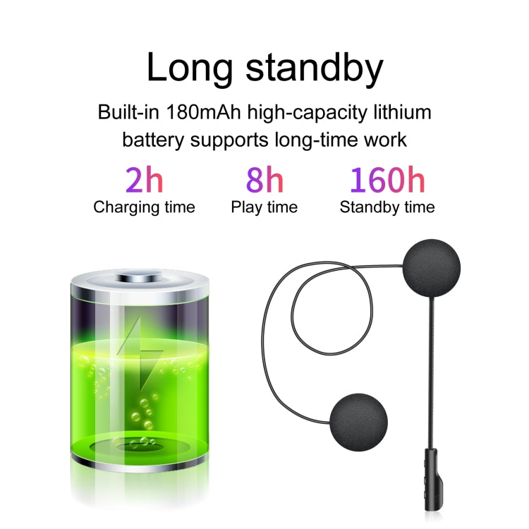 Auriculares Bluetooth para casco de motocicleta T4 BT 5.0 estéreo que se conectan automáticamente para admitir SIRI, T4