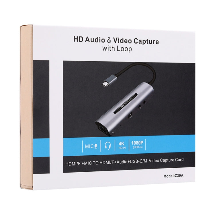 Z39A HDMI / F + Micrófono HDMI / F + Audio + Tarjeta de captura USB 4K, compatible con Windows Android Linux y MacOS, etc., Z39A
