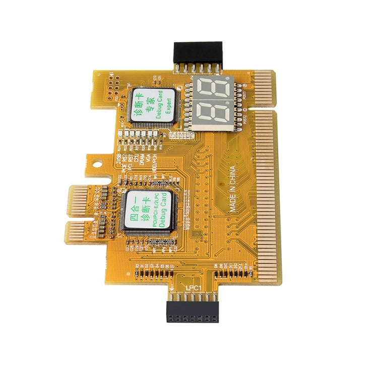 Tarjeta de diagnóstico 4 en 1 para PC de escritorio PCI-E LPC, tarjeta de prueba de fallos de detección de placa base